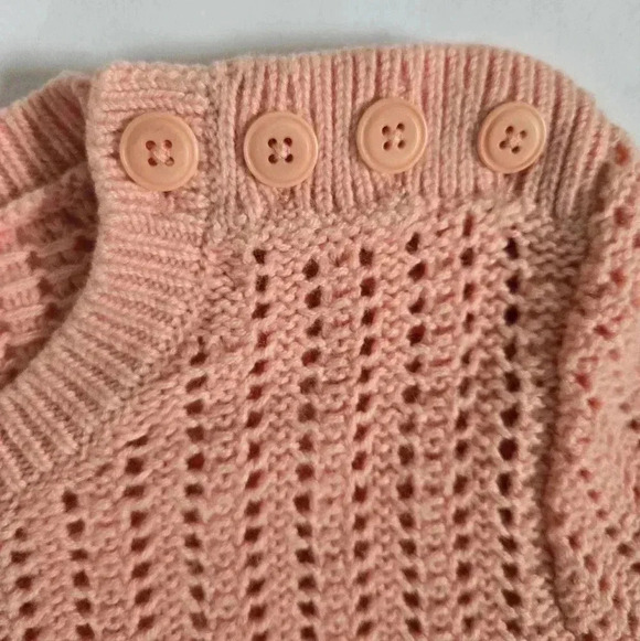 Talbots Lambswool Open Knit Crew Neck Sweater Peach sz Mp - Picture 5 of 8